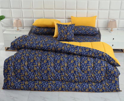 8 PCs Winter Comforter Set-Daffodils Comforters Apricot