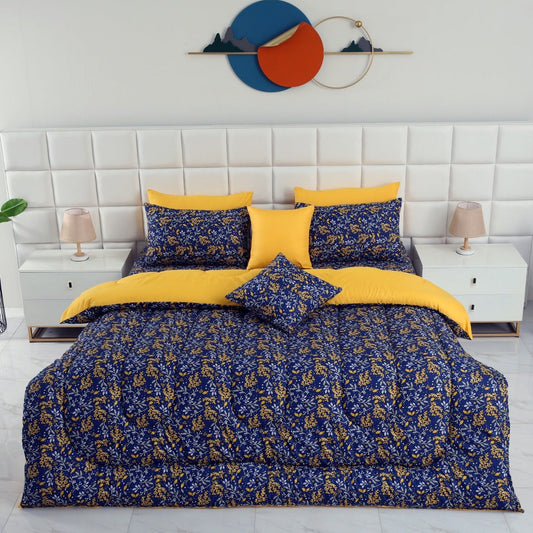 8 PCs Winter Comforter Set-Daffodils Comforters Apricot