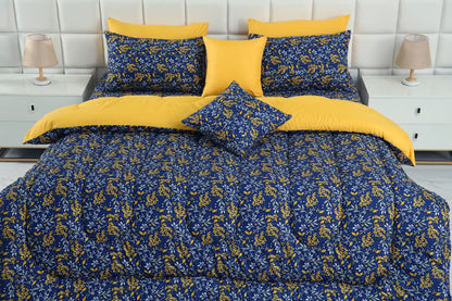 8 PCs Winter Comforter Set-Daffodils Comforters Apricot