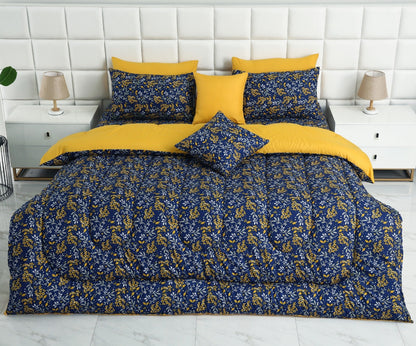 8 PCs Winter Comforter Set-Daffodils Comforters Apricot