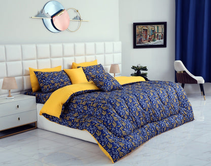 8 PCs Winter Comforter Set-Daffodils Comforters Apricot