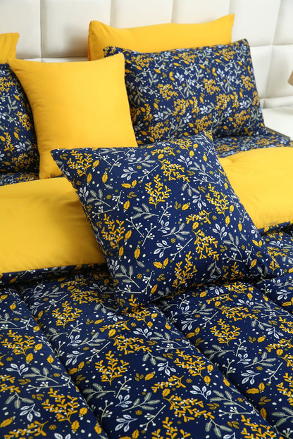 5 PCs Single Comforter Set-Daffodils Comforters Apricot