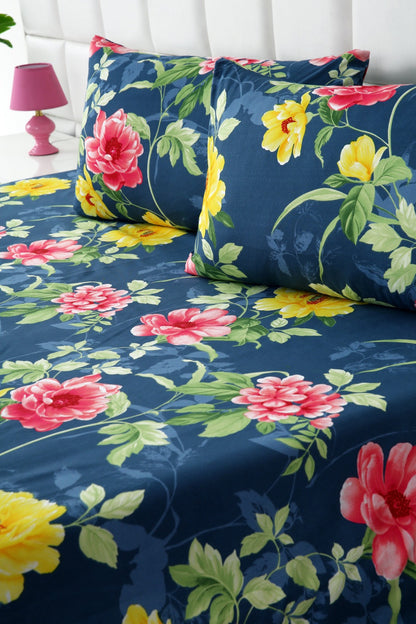 3 PCs Double Bed Sheet-Orchid Bed Sheets Apricot