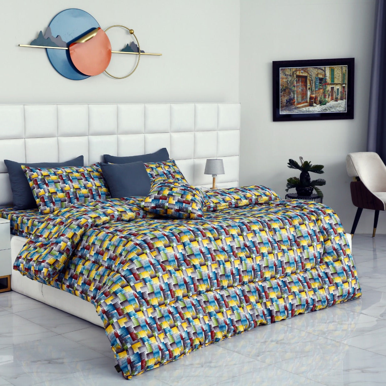 8 PCs Winter Comforter Set-Multi Ombre Comforters Apricot