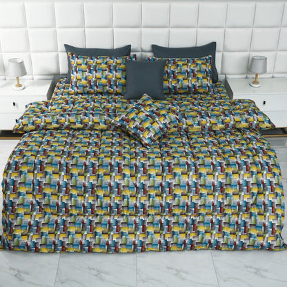 8 PCs Winter Comforter Set-Multi Ombre Comforters Apricot