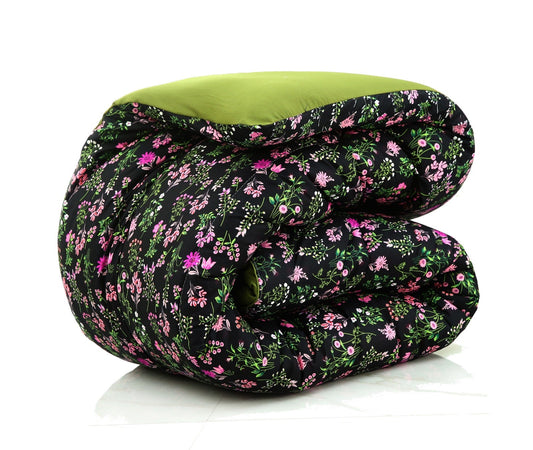 1 PC Single Razai-Crocus(With Olive Reverse) Comforters Apricot