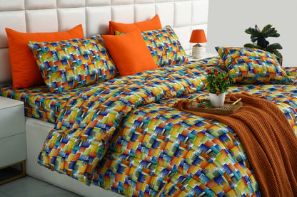 8 PCs Winter Comforter Set-Coral Rush Comforters Apricot