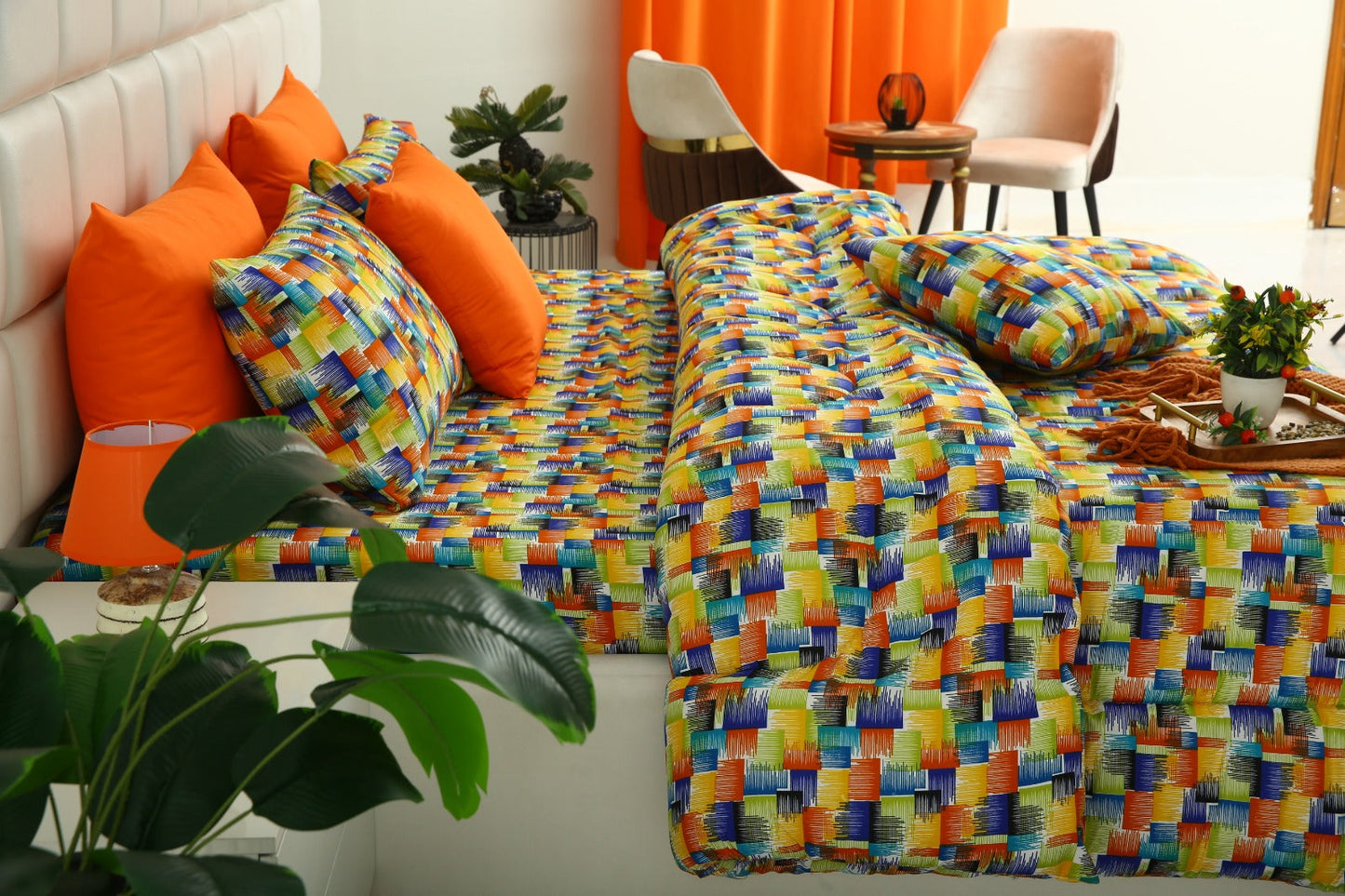 5 PCs Single Comforter Set-Coral Rush Comforters Apricot