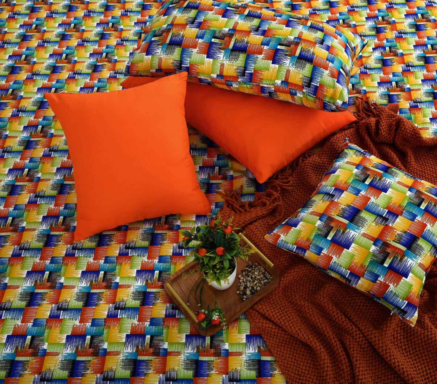 5 PCs Single Comforter Set-Coral Rush Comforters Apricot