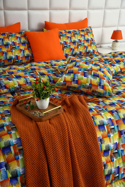8 PCs Winter Comforter Set-Coral Rush Comforters Apricot