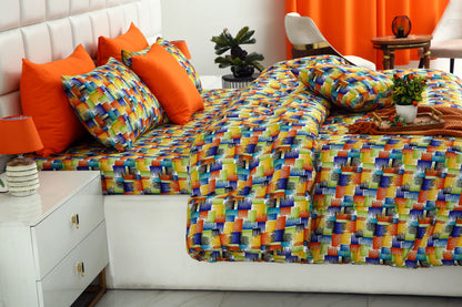 8 PCs Winter Comforter Set-Coral Rush Comforters Apricot
