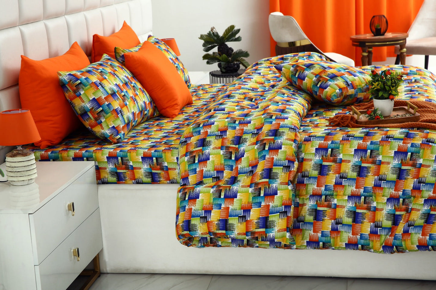 5 PCs Single Comforter Set-Coral Rush Comforters Apricot