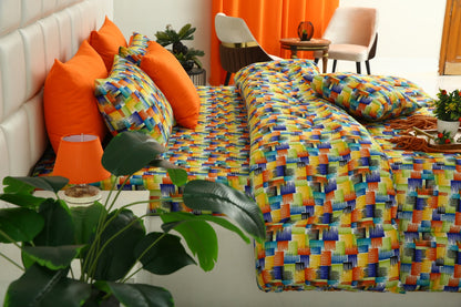 5 PCs Single Comforter Set-Coral Rush Comforters Apricot
