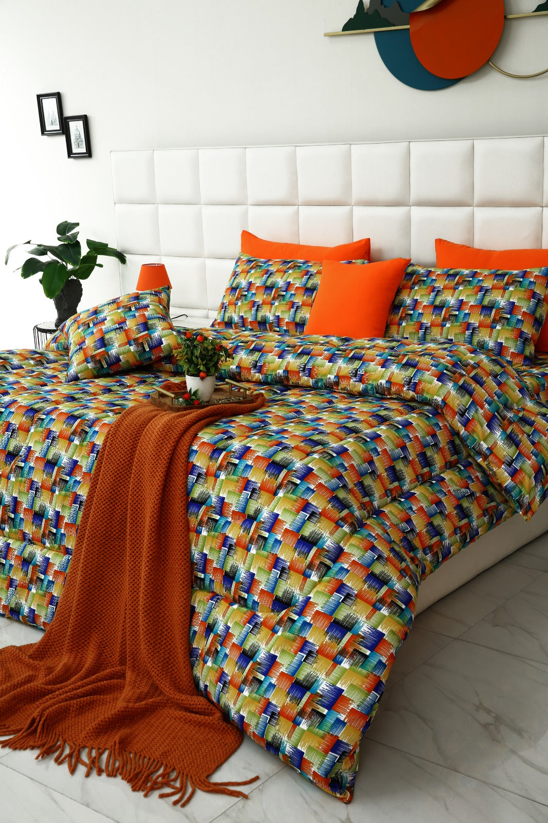 5 PCs Single Comforter Set-Coral Rush Comforters Apricot