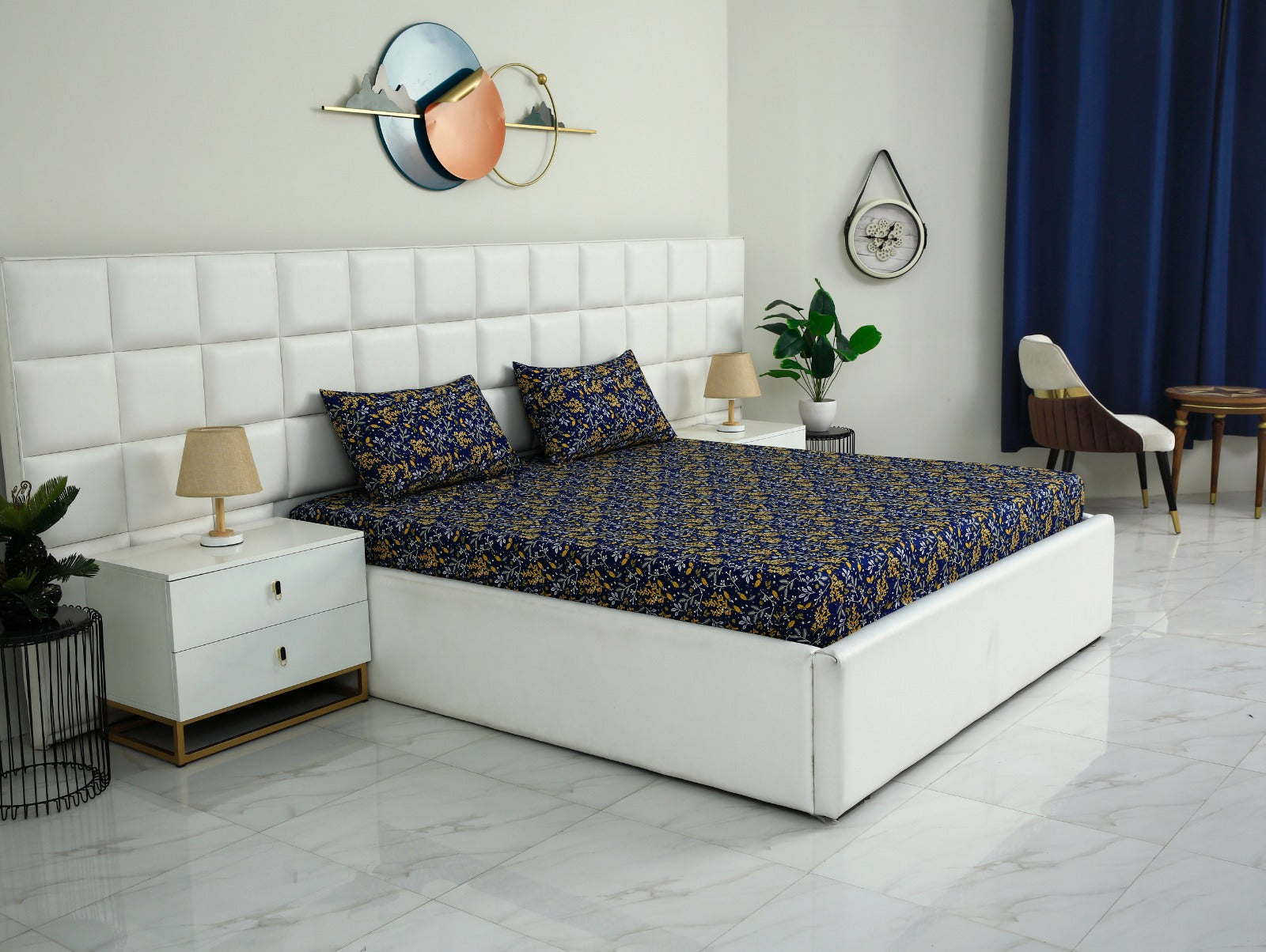 3 PCs Double Bed Sheet-Daffodil BED SHEET Apricot