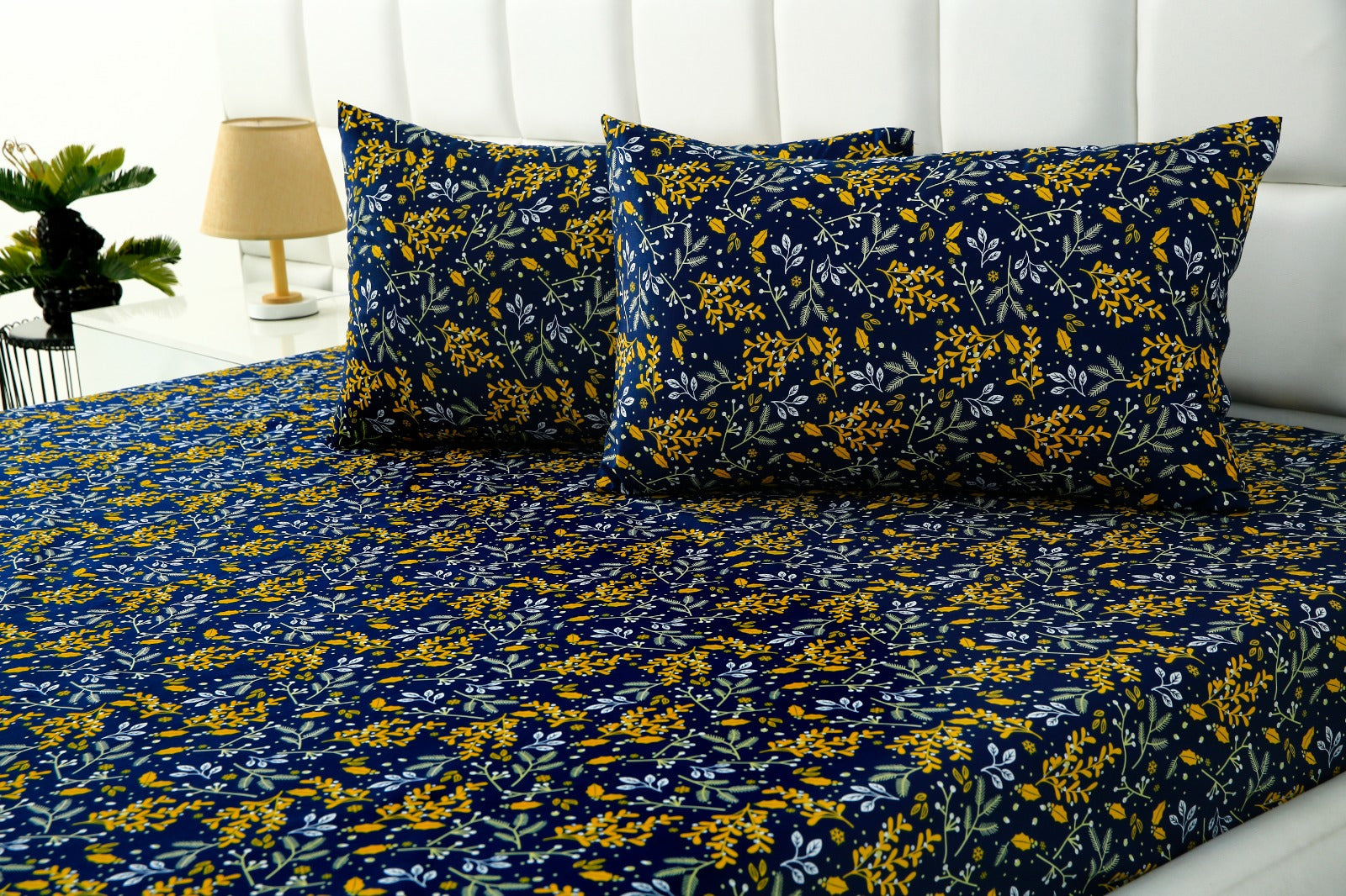 3 PCs Double Bed Sheet-Daffodil BED SHEET Apricot