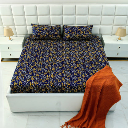 3 PCs Double Bed Sheet-Daffodil BED SHEET Apricot