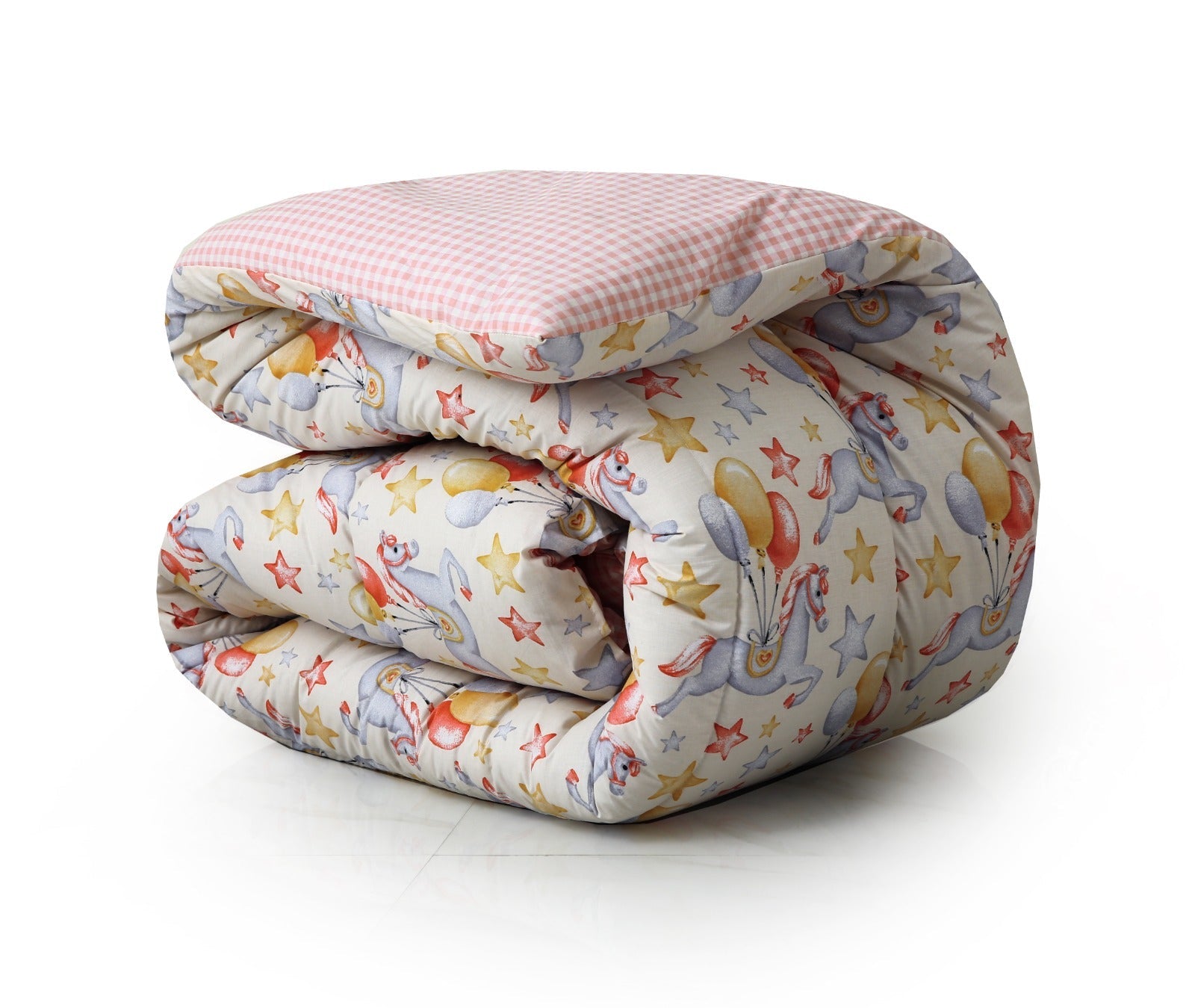 1 PC Single Comforter-Unicorn With Balloons Comforters Apricot