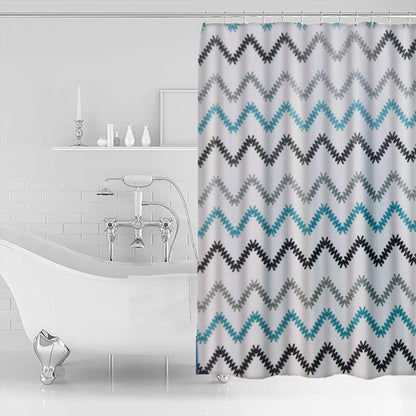 1 PC Waterproof Shower Curtain-Chevron Curtains Apricot