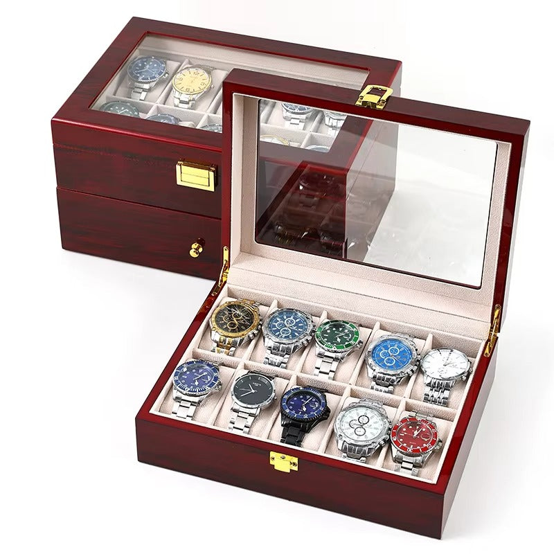 10 Slots Rose Wood Watch Organizer-SA2408-286 Watch box Apricot