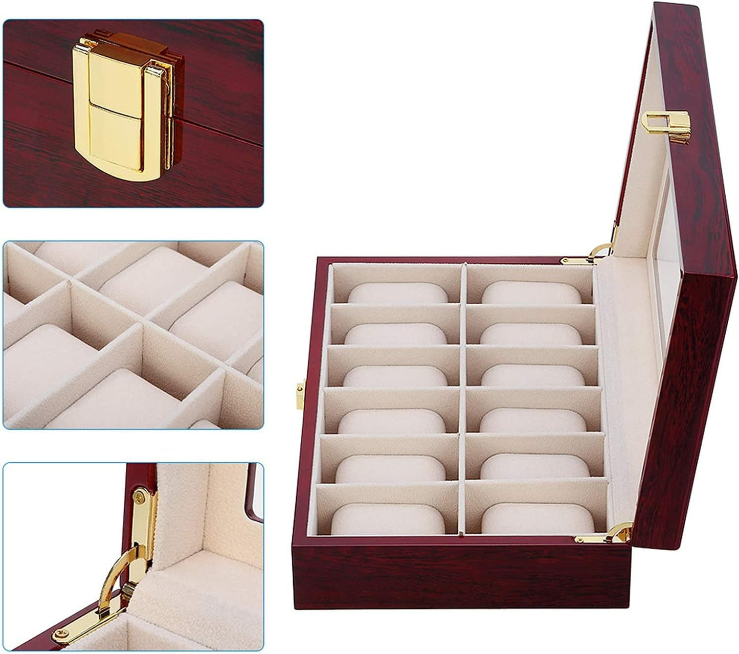 10 Slots Rose Wood Watch Organizer-SA2408-286 Watch box Apricot
