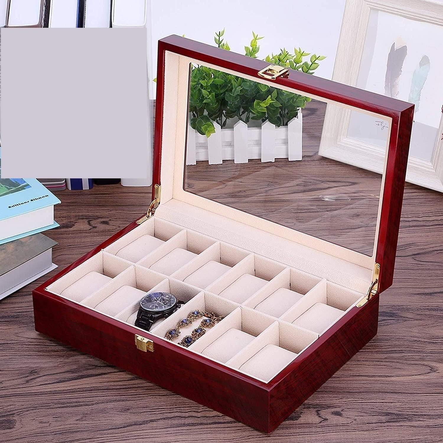 10 Slots Rose Wood Watch Organizer-SA2408-286 Watch box Apricot