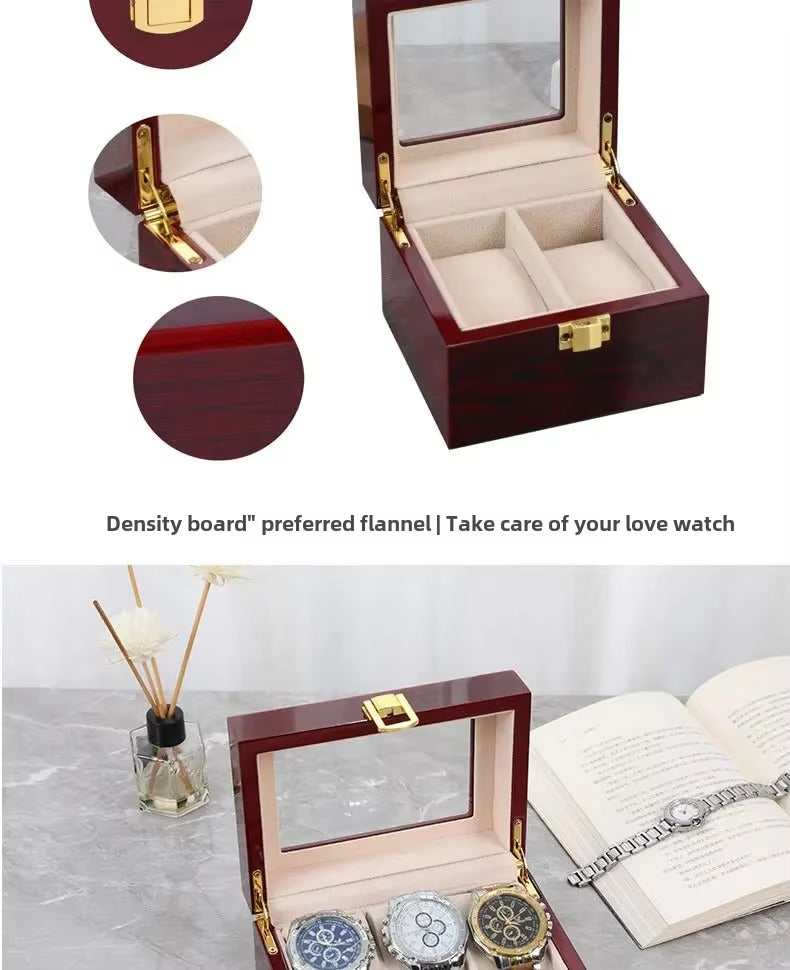 3 Slots Rose Wood Watch Organizer-SA2408-287 Watch box Apricot