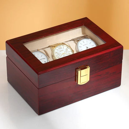 3 Slots Rose Wood Watch Organizer-SA2408-287 Watch box Apricot