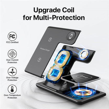 3 in 1 Wireless Fast Charging Stand-SA2408-282 Mobile Accessories Apricot