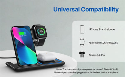 3 in 1 Wireless Fast Charging Stand-SA2408-282 Mobile Accessories Apricot
