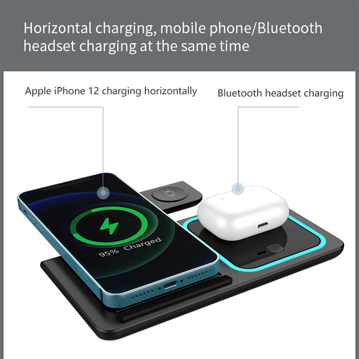 3 in 1 Wireless Fast Charging Stand-SA2408-282 Mobile Accessories Apricot