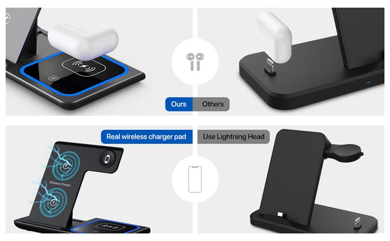 3 in 1 Wireless Fast Charging Stand-SA2408-282 Mobile Accessories Apricot