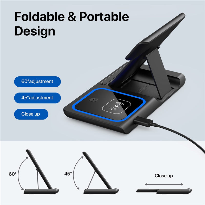 3 in 1 Wireless Fast Charging Stand-SA2408-282 Mobile Accessories Apricot