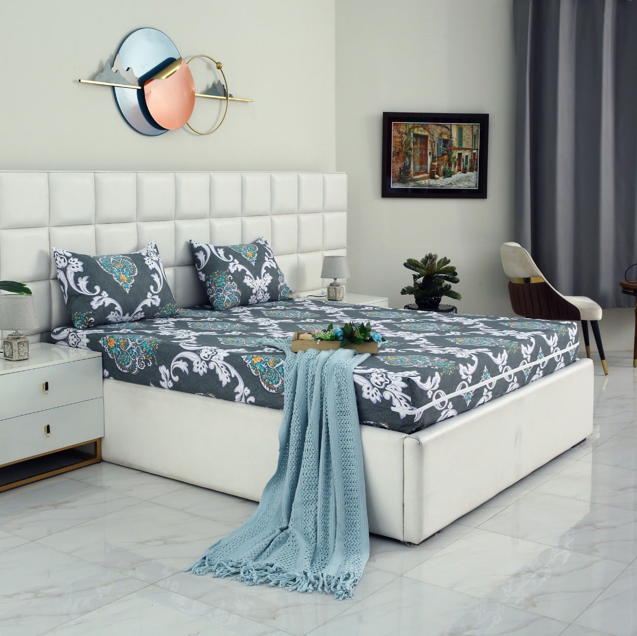 Zipper Mattress Cover Printed-Medallion Gold Protectors Apricot