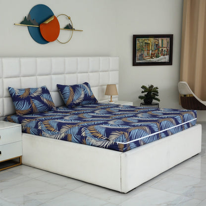 Zipper Mattress Cover Printed-Feathers Protectors Apricot