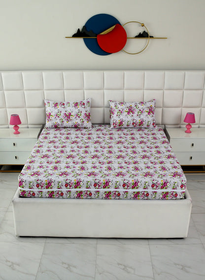 Zipper Mattress Cover Printed-Sweet Pea Protectors Apricot