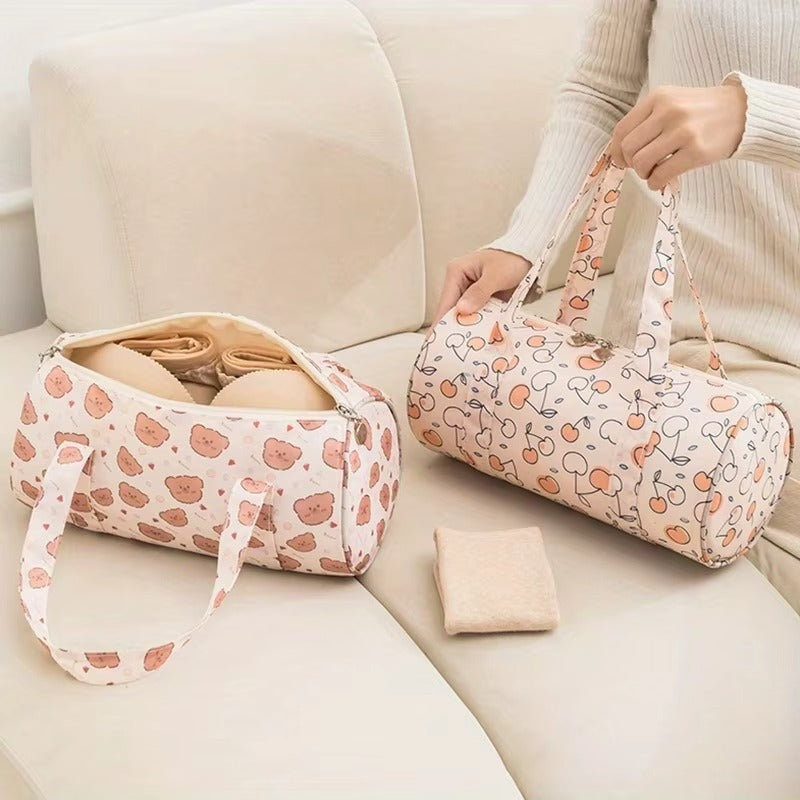 Portable Bra and Sock Storage Box-SA2408-333 Cosmetic Pouches Apricot