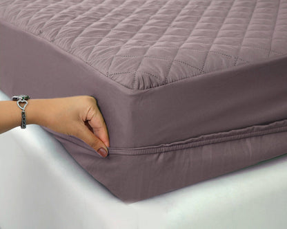 Quilted Waterproof Mattress Protector-Mouve Protectors Apricot
