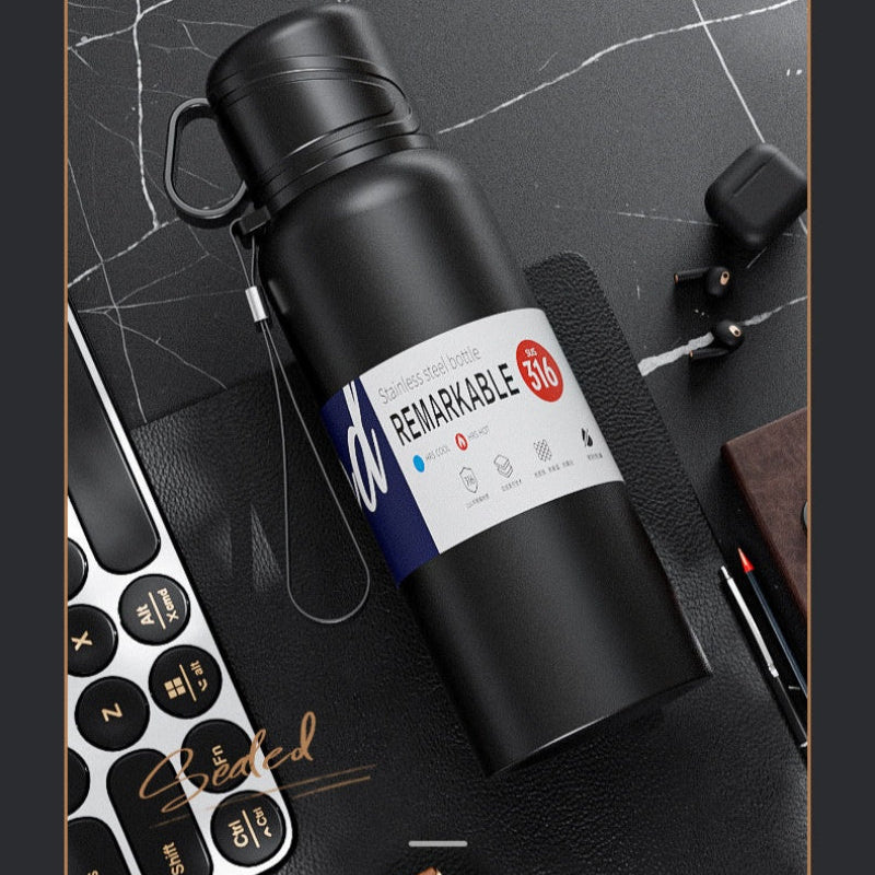 Double Wall Insulated Thermos(SA2408-164)-Black Apricot
