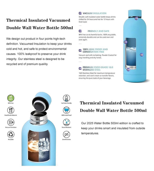 Stainless Steel Insulated Water Bottle(SA2408-224)-Blue Apricot