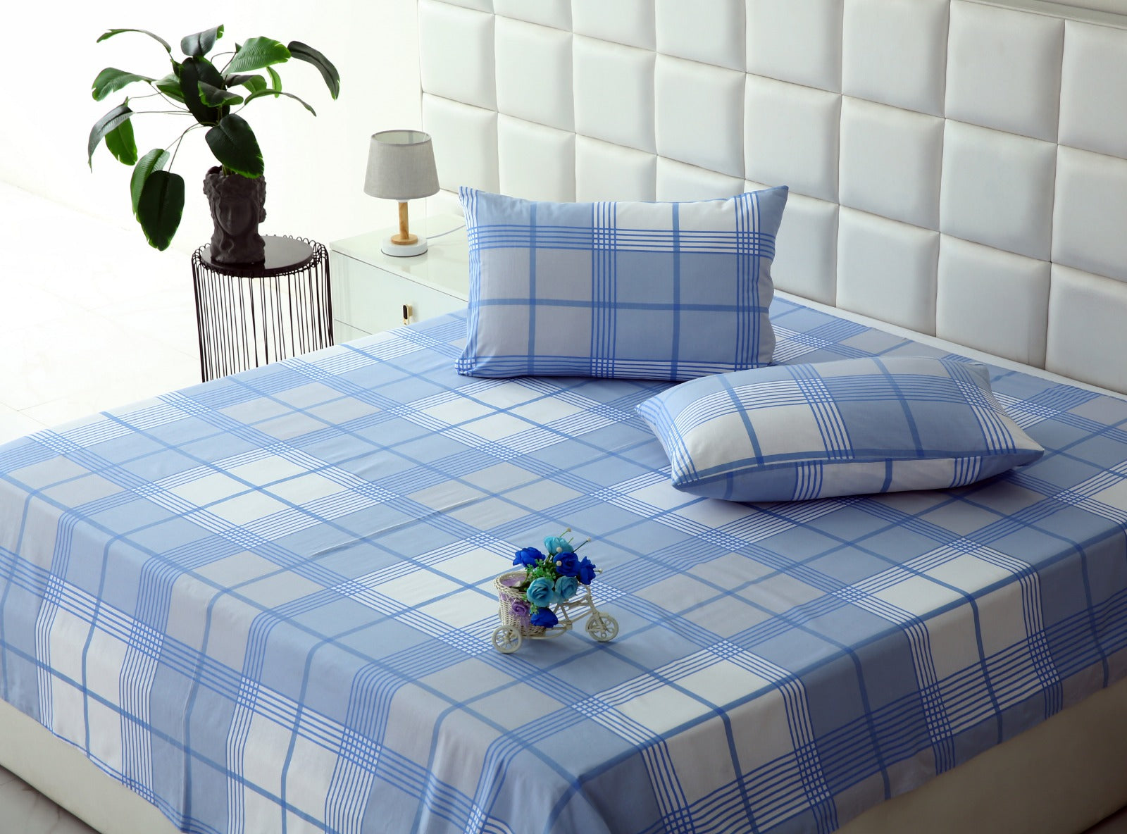 3 PCs Double Bed Sheet-DB344 Bed Sheets Apricot