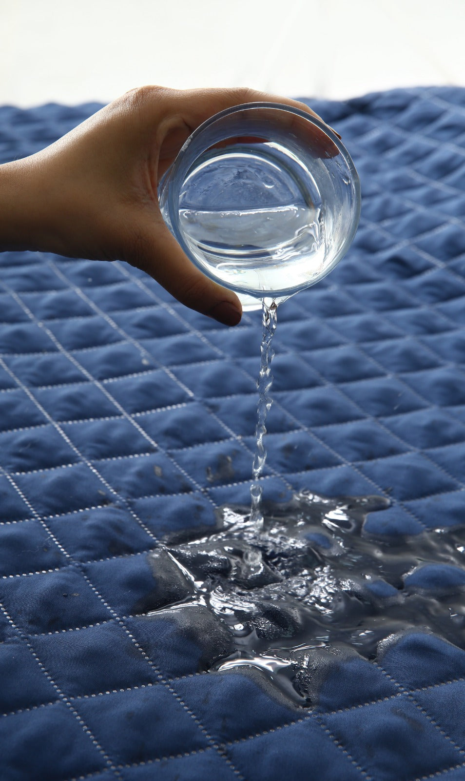 Quilted Waterproof Mattress Protector-Navy Blue Protectors Apricot