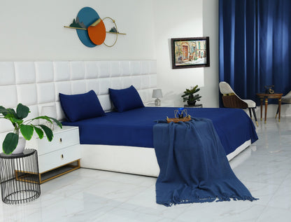 Quilted Waterproof Mattress Protector-Navy Blue Protectors Apricot