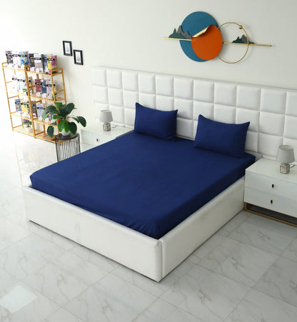 Quilted Waterproof Mattress Protector-Navy Blue Protectors Apricot