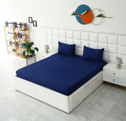 Quilted Waterproof Mattress Protector-Navy Blue Protectors Apricot