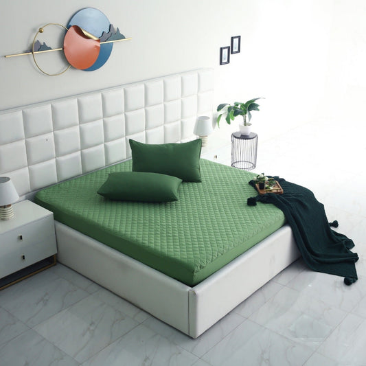Quilted Waterproof Mattress Protector-Green Protectors Apricot