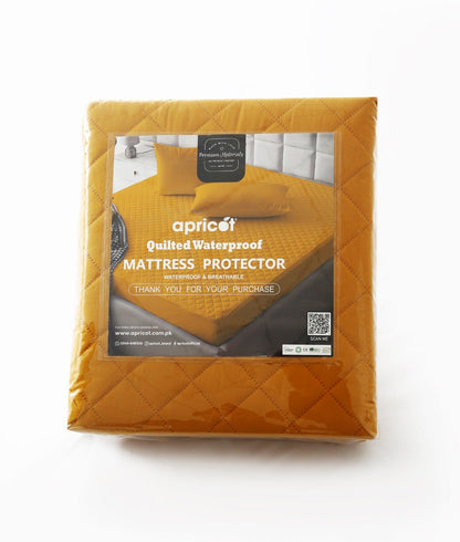 Quilted Waterproof Mattress Protector-Mustard Protectors Apricot