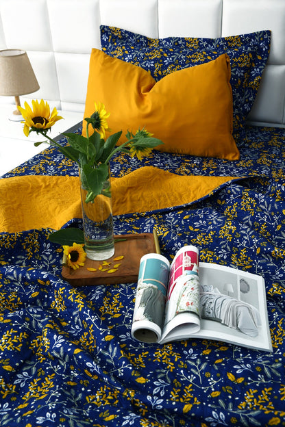 6 PCs Printed Bed Spread Set-Daffodil Bed Spread Apricot