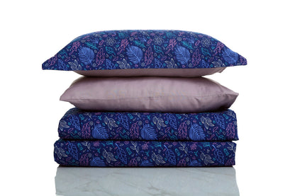 6 PCs Printed Bed Spread Set-Blue Lilly Bed Spread Apricot