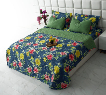6 PCs Printed Bed Spread Set-Orchid Bed Spread Apricot
